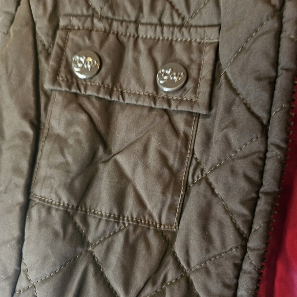 GAP Brown Quilted Kids Puffer with Pink Lining - Picture 2 of 6